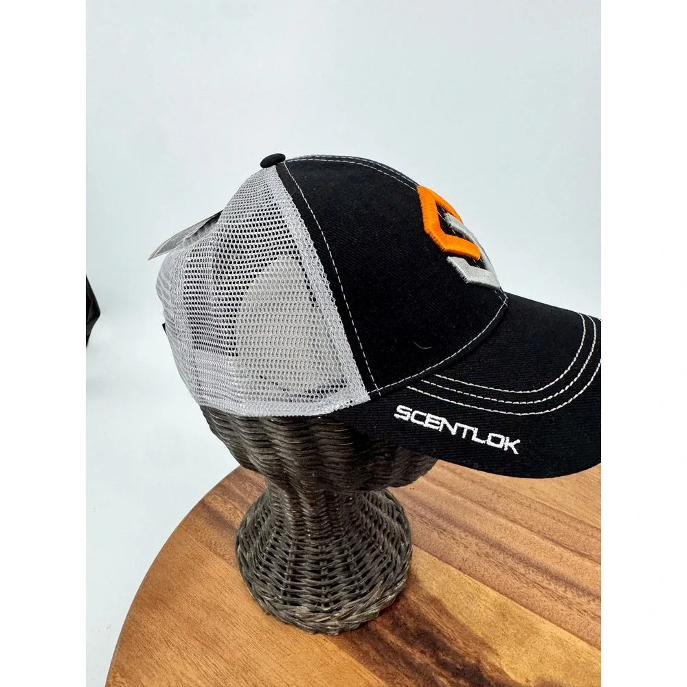 ScentLok Mens Black Gray‎ Mesh Trucker Hat Embroidered Logo Outdoor Gear